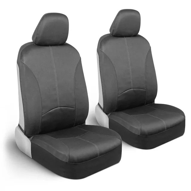 motor-trend-spillguard-waterproof-neoprene-front-seat-covers-gray-stitching-univ image 1
