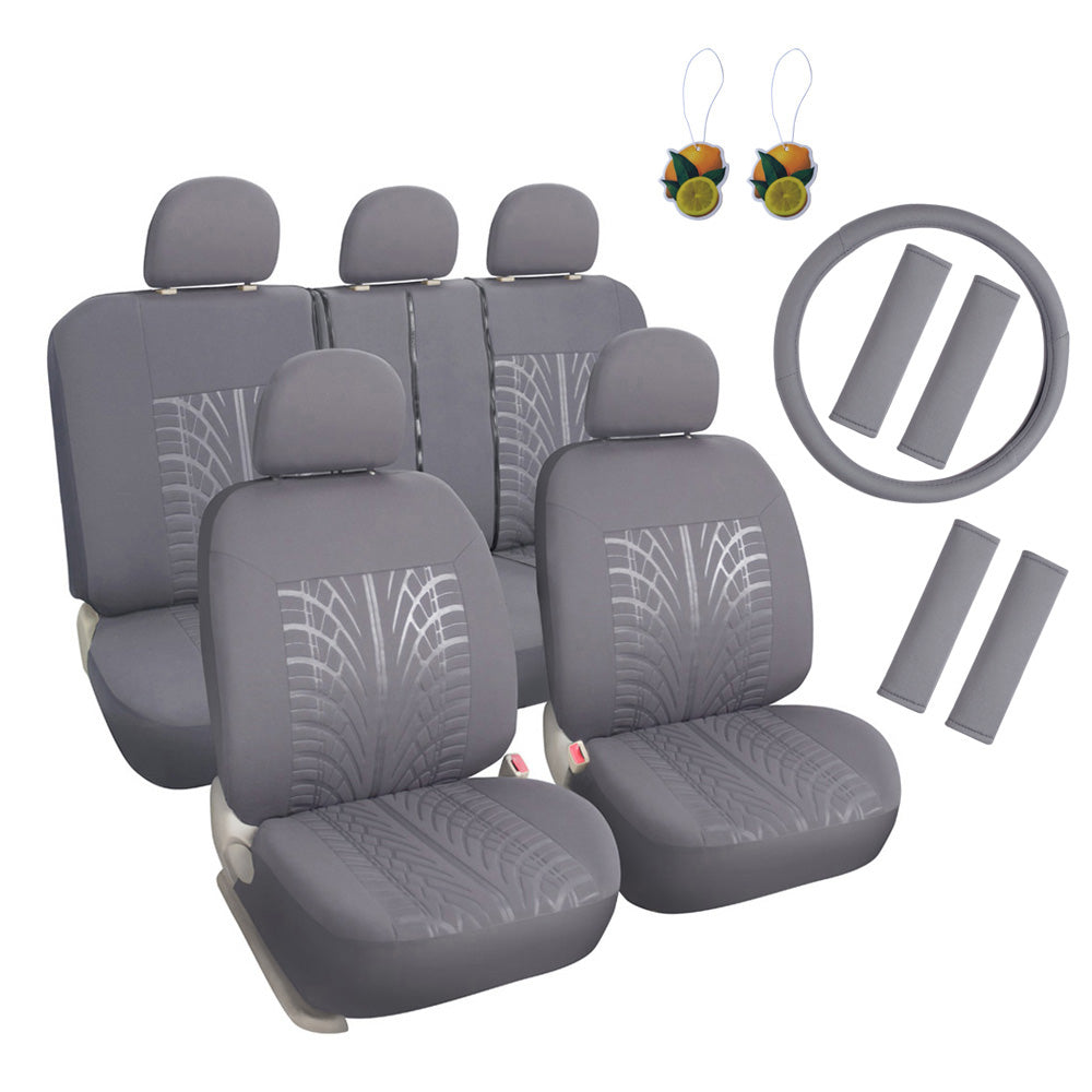 leader-accessories-embossed-cloth-grey-17-piece-car-seat-cover-full-set-universa image 2