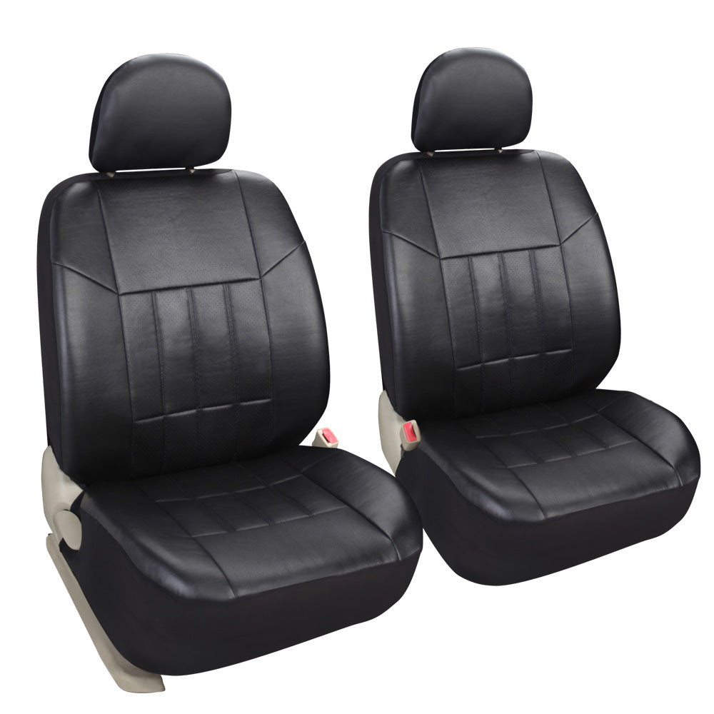 leader-accessories-faux-leather-car-seat-covers-set-of-2-universal-fit-breathabl image 3