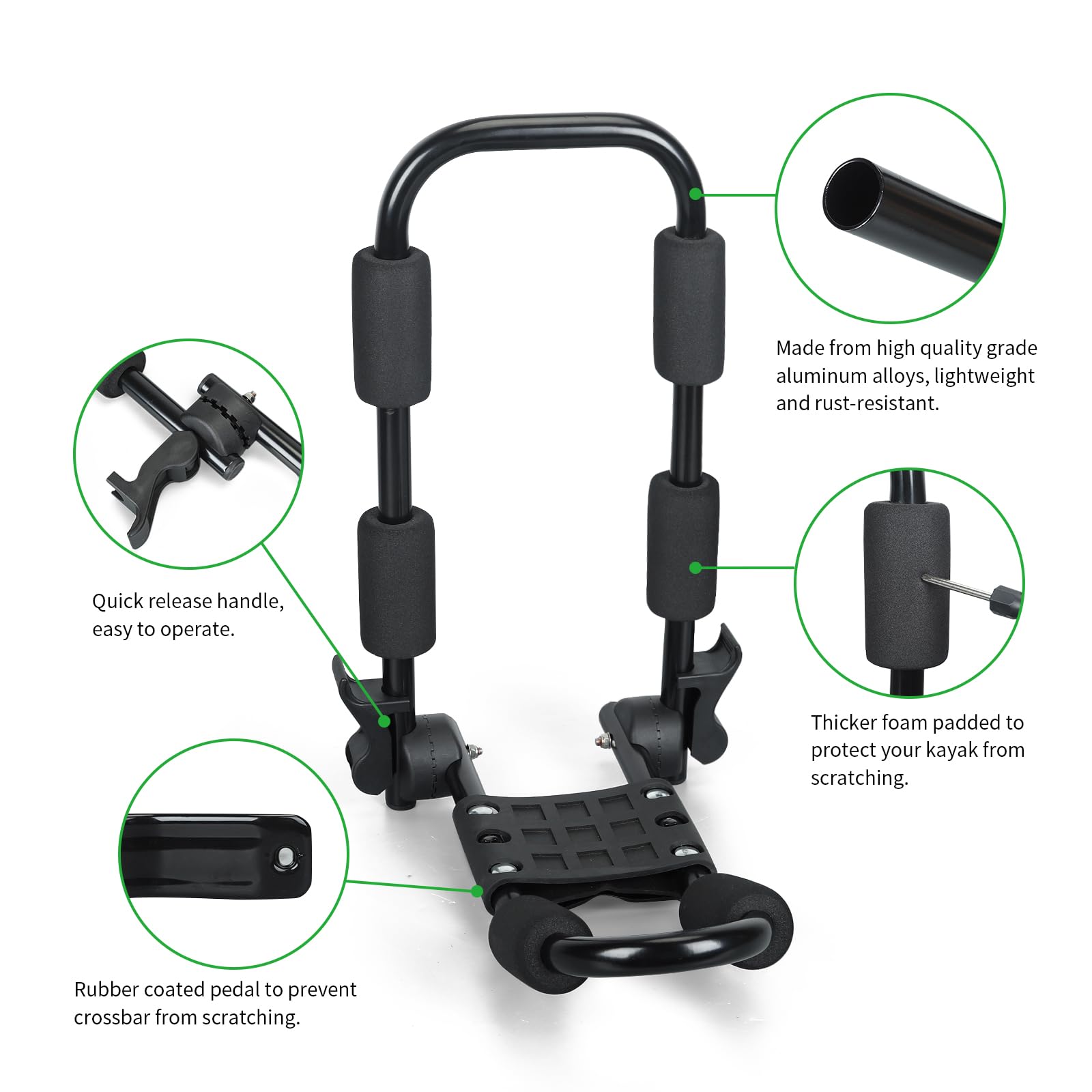 leader-accessories-2-in-1-folding-kayak-rack-j-bar-heavy-duty-steel-fits-most-cr image 3