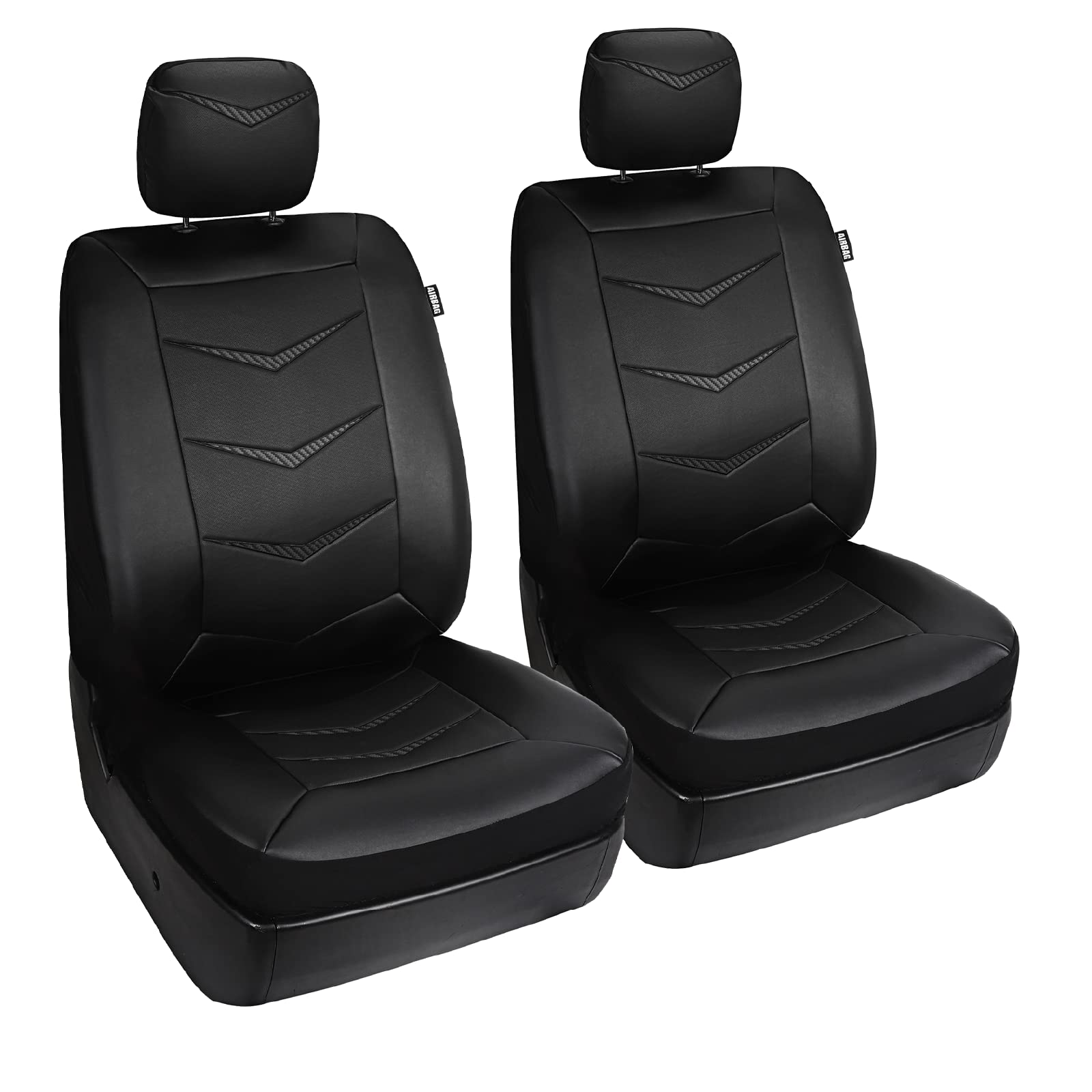 leader-accessories-bel-air-universal-seat-cover-black-faux-leather-with-carbon-f image 1
