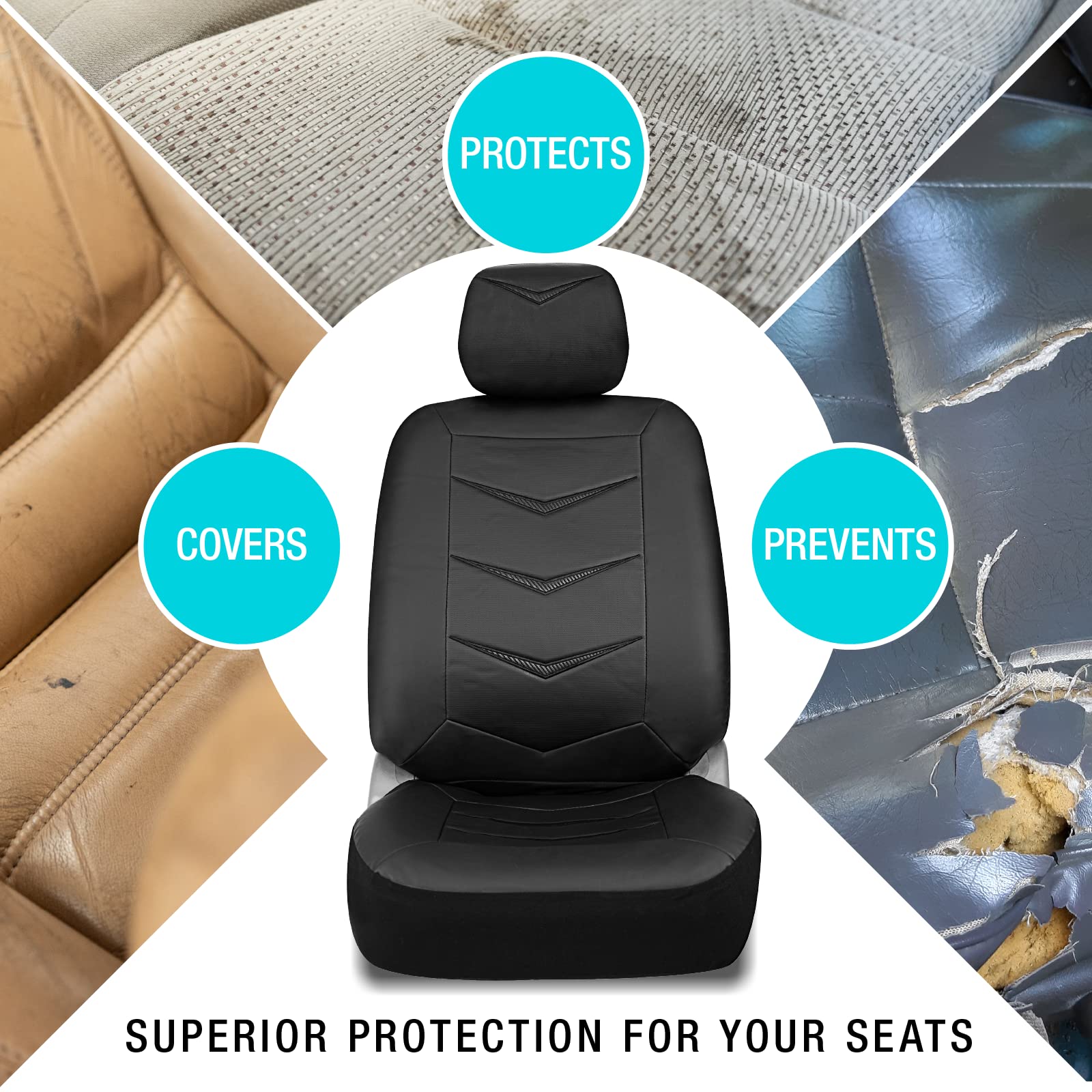leader-accessories-bel-air-universal-seat-cover-black-faux-leather-with-carbon-f image 3