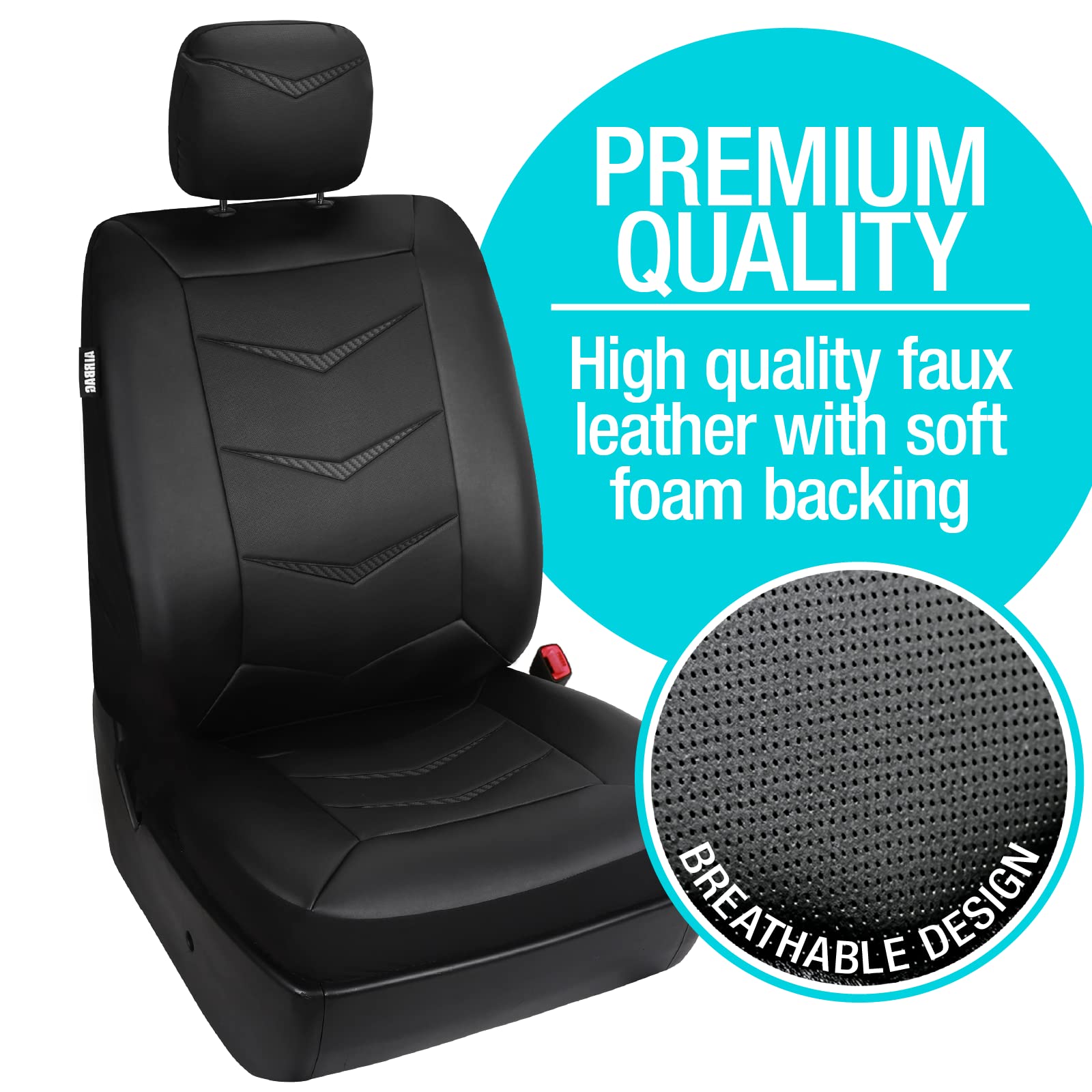leader-accessories-bel-air-universal-seat-cover-black-faux-leather-with-carbon-f image 4