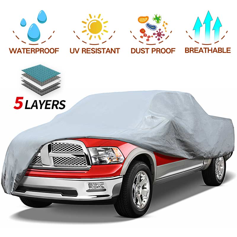 leader-accessories-5-layer-nonwoven-truck-car-cover-grey-2-sizes image 2