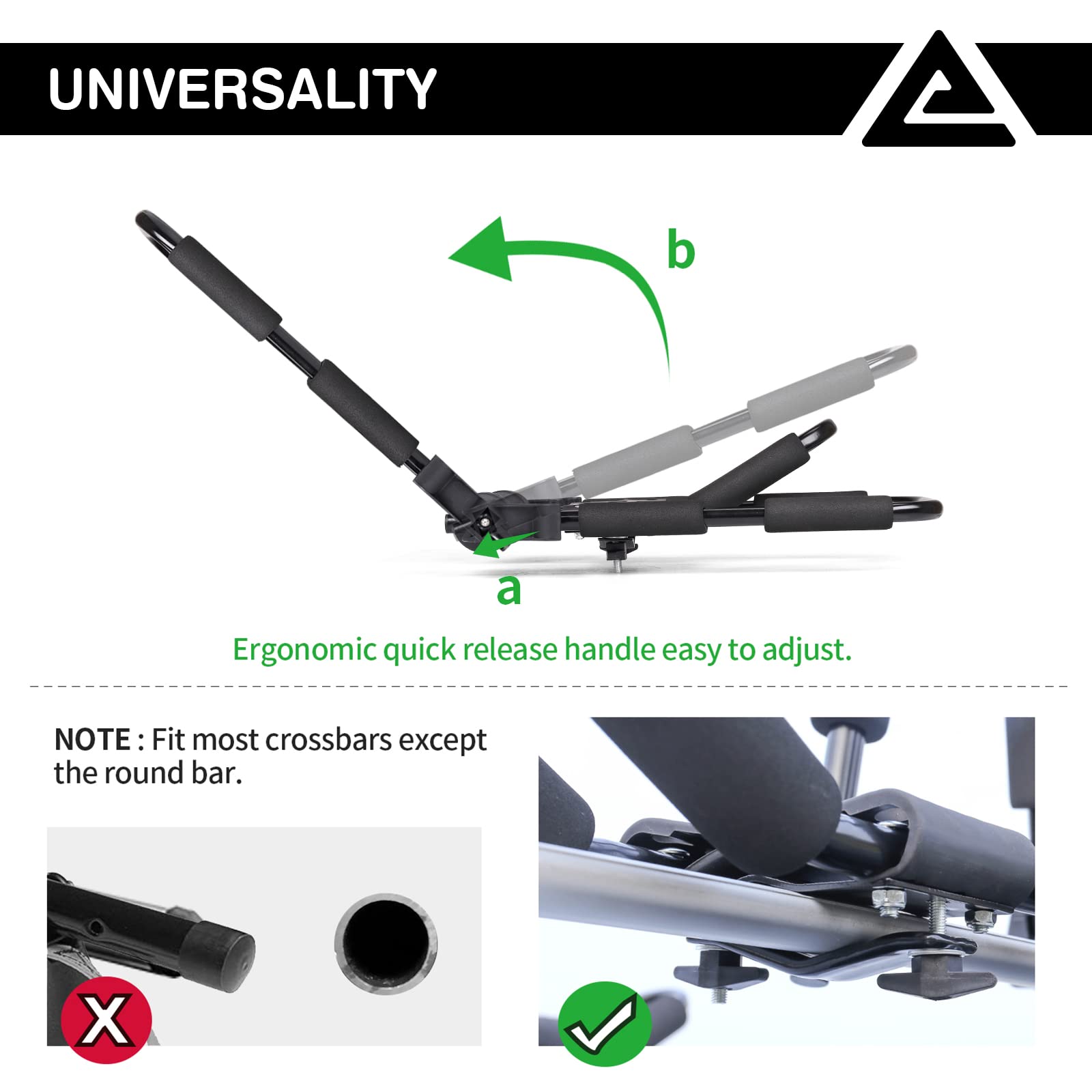 leader-accessories-evershine-folding-kayak-rack-4-piece-set-2-pairs-steel-j-bar- image 5