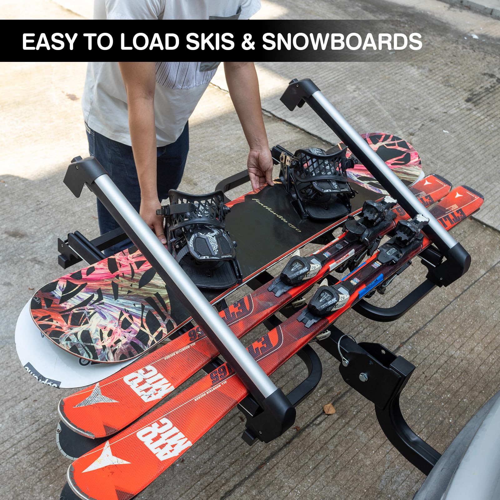 leader-accessories-folding-hitch-mounted-ski-snowboard-rack-fits-2-receivers-cro image 4