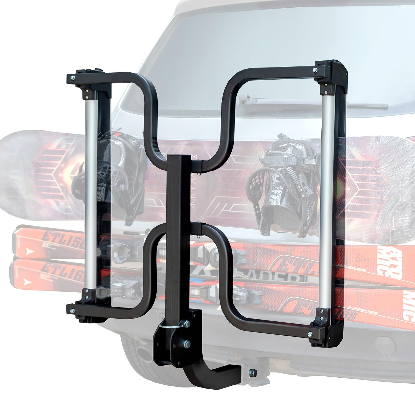 leader-accessories-folding-hitch-mounted-ski-snowboard-rack-fits-2-receivers-cro image 1