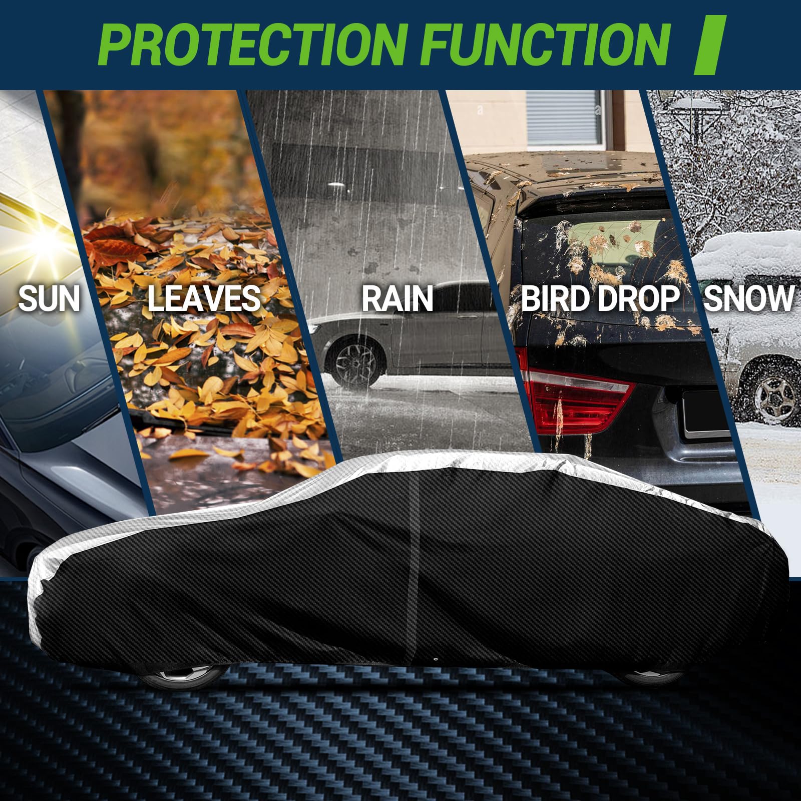 leader-accessories-luxury-carbon-fiber-all-weather-car-cover-with-zipper image 6