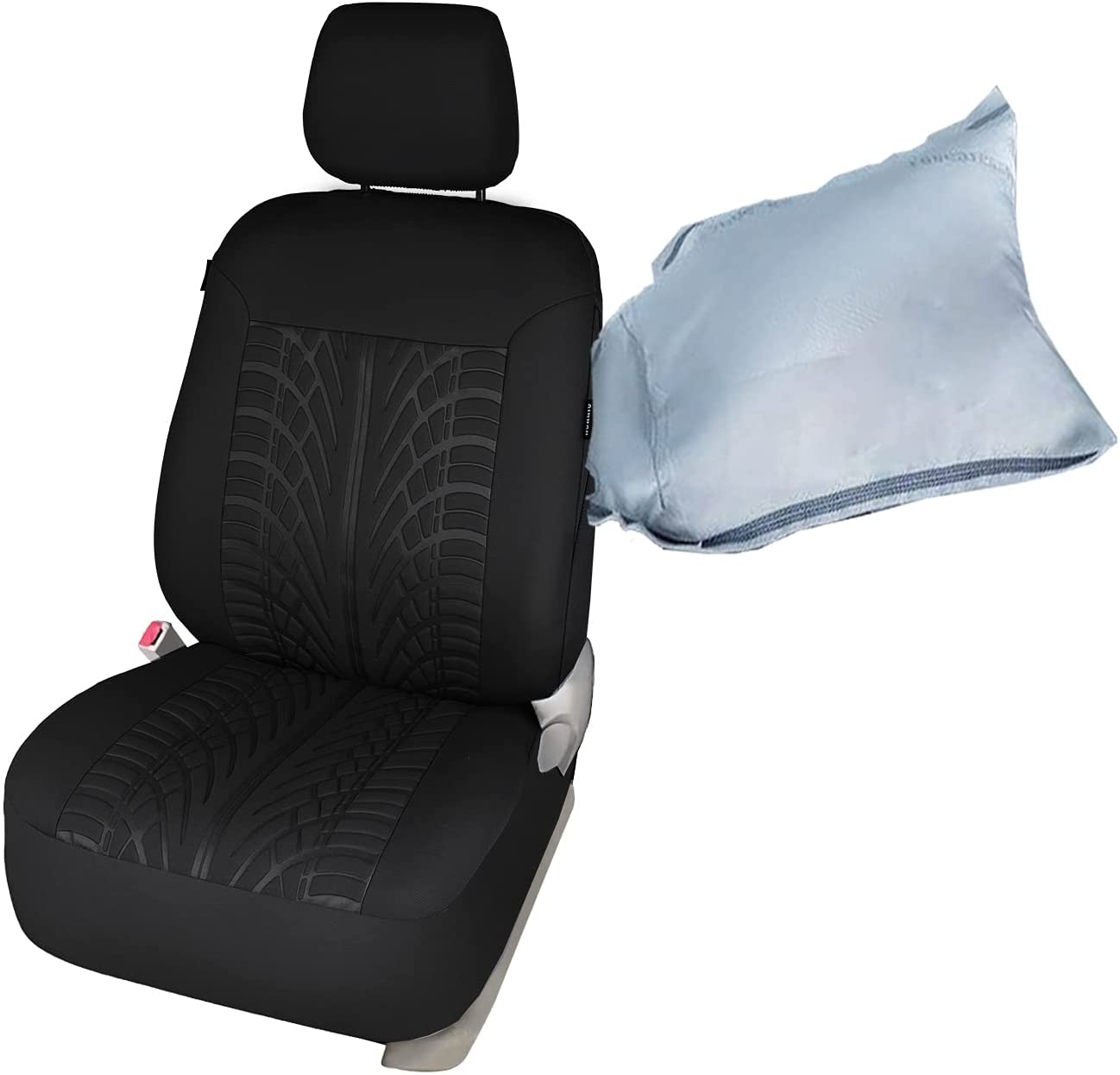 leader-accessories-embossed-cloth-grey-17-piece-car-seat-cover-full-set-universa image 4
