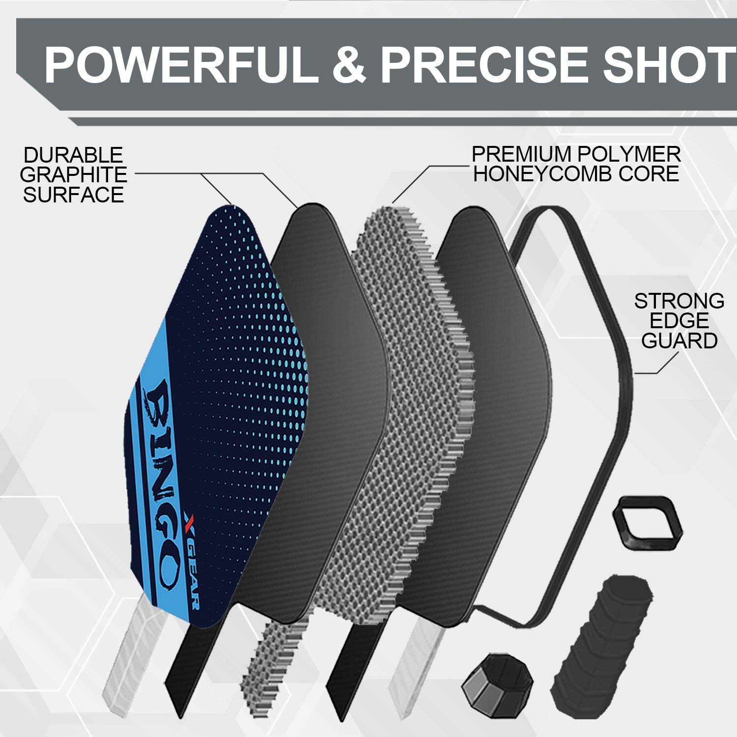 leader-accessories-lightweight-graphite-pickleball-paddle-set-bingo image 2
