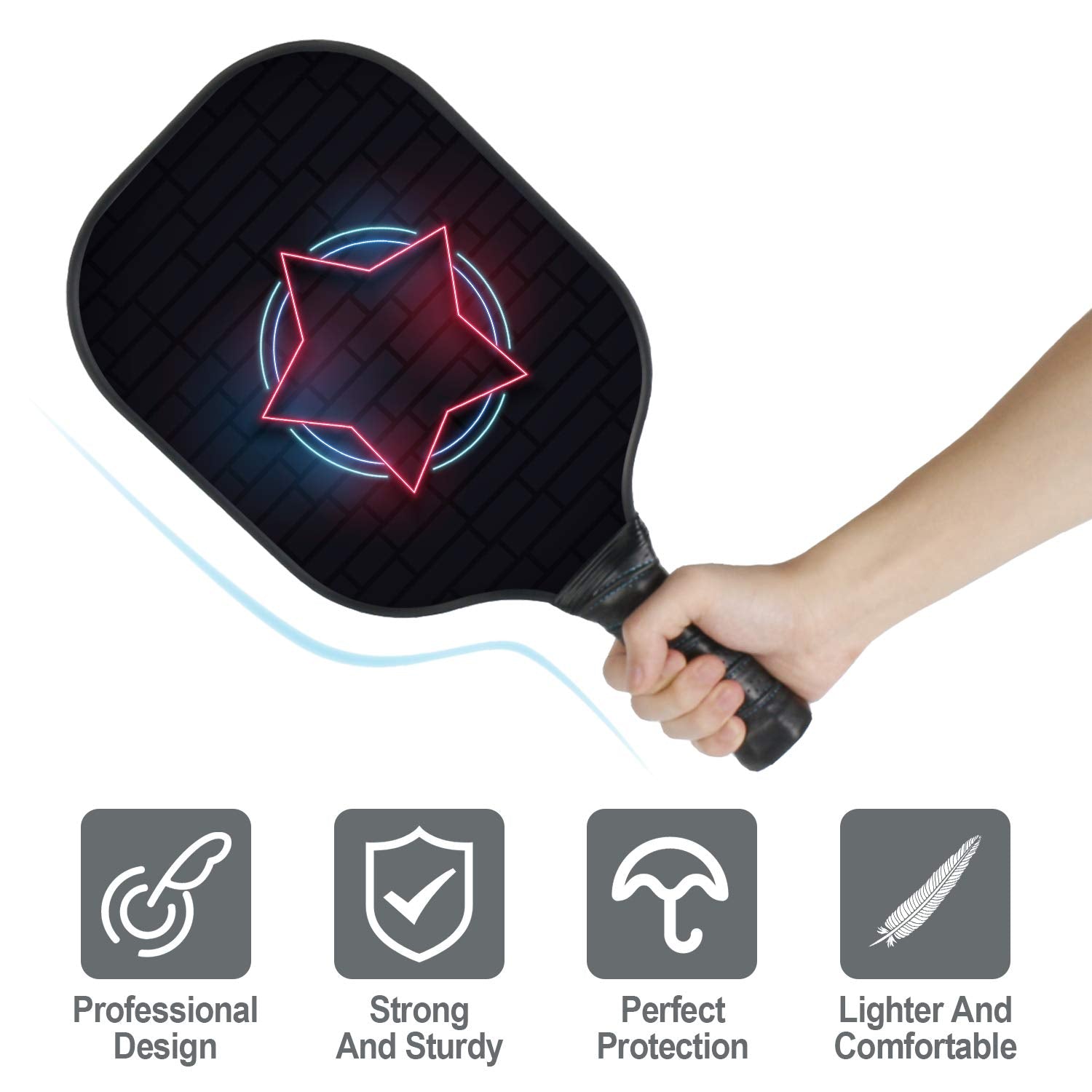 leader-accessories-lightweight-graphite-pickleball-paddle-set-neon-edition-2-pad image 2