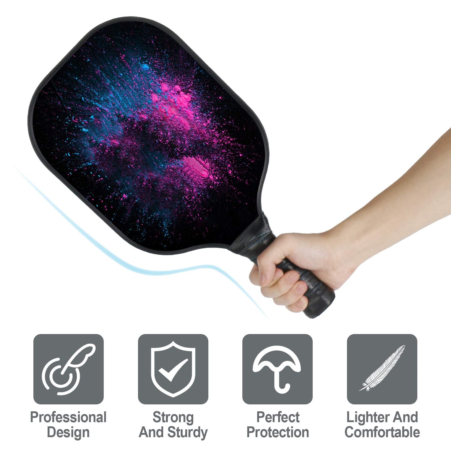 leader-accessories-lightweight-graphite-pickleball-paddle-set-ink-edition-2-padd image 2
