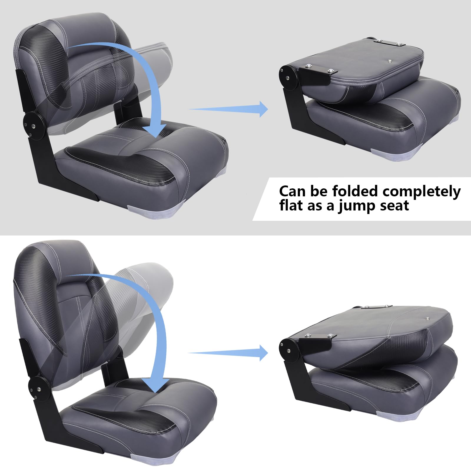 leader-accessories-50-high-back-bass-boat-bench-seat-marine-grade-vinyl-fold-dow image 4