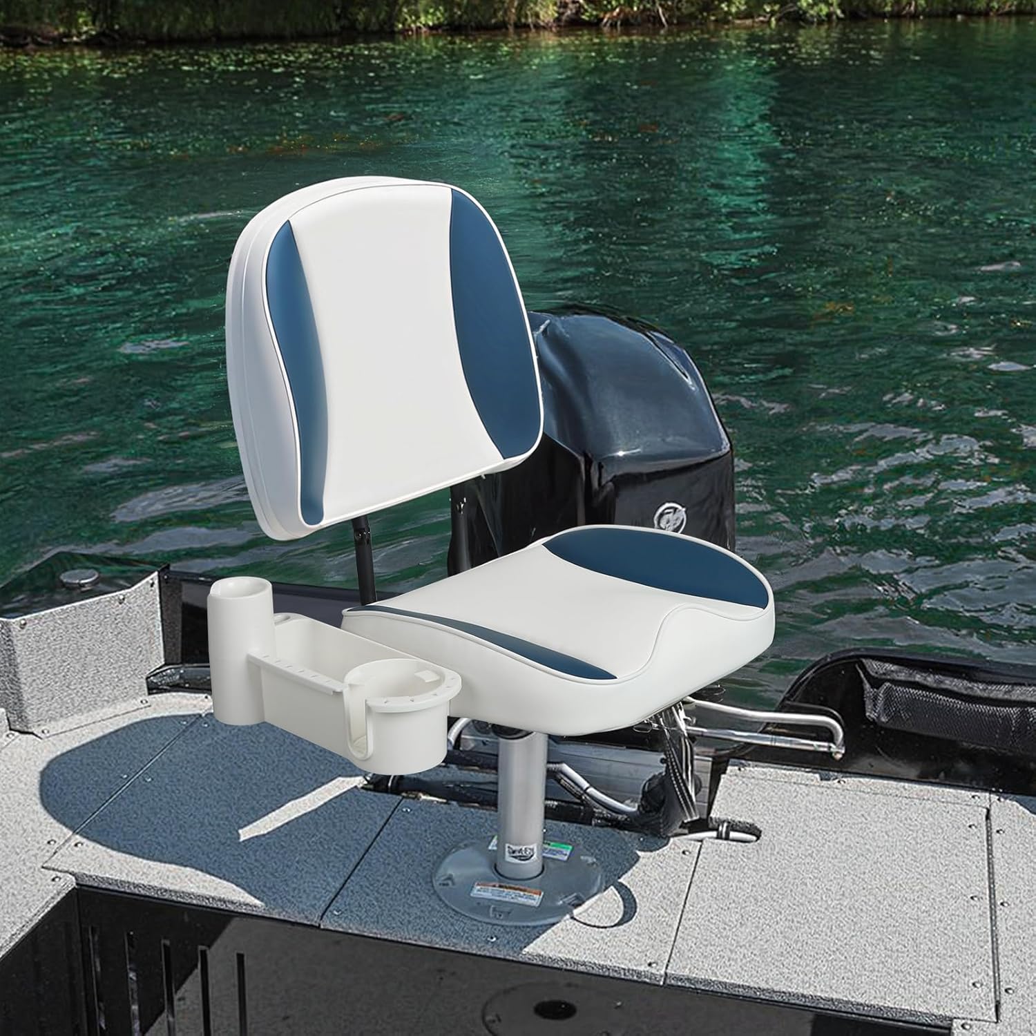 leader-accessories-low-back-folding-fishing-boat-seat-with-caddy-organizer image 6