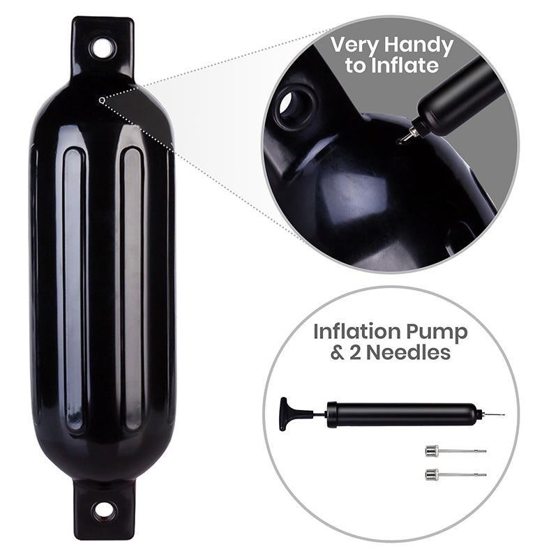 leader-accessories-oval-twin-eye-ribbed-boat-fender-4-pack-27-x-8-5-marine-grade image 3