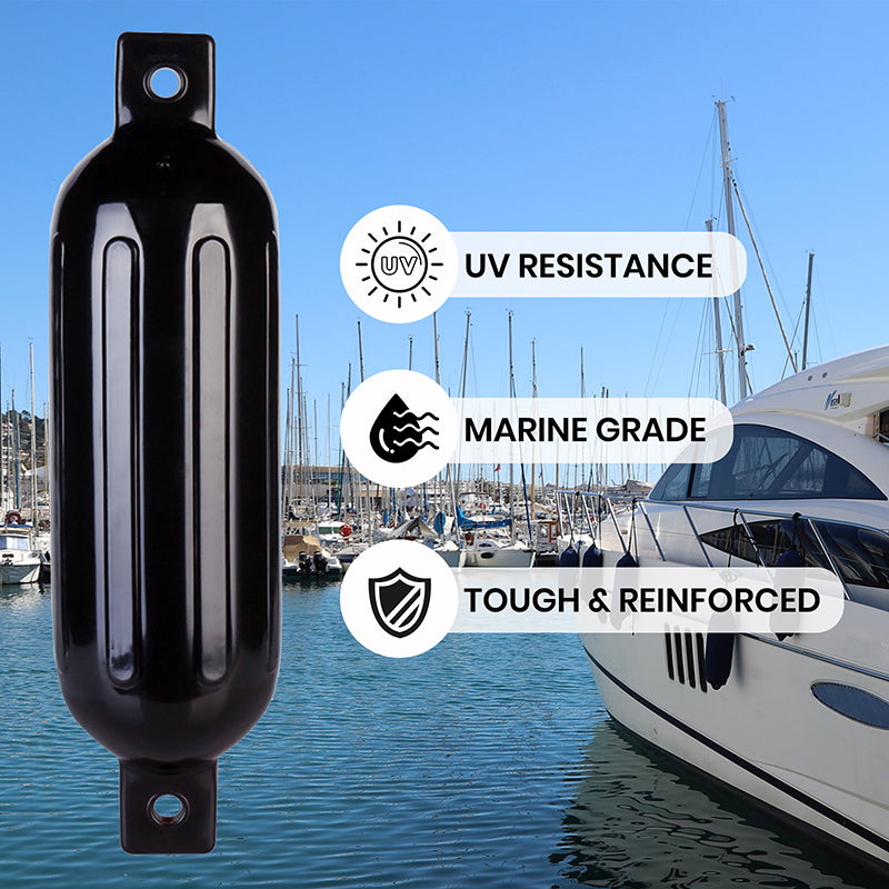 leader-accessories-oval-twin-eye-ribbed-boat-fender-4-pack-27-x-8-5-marine-grade image 5