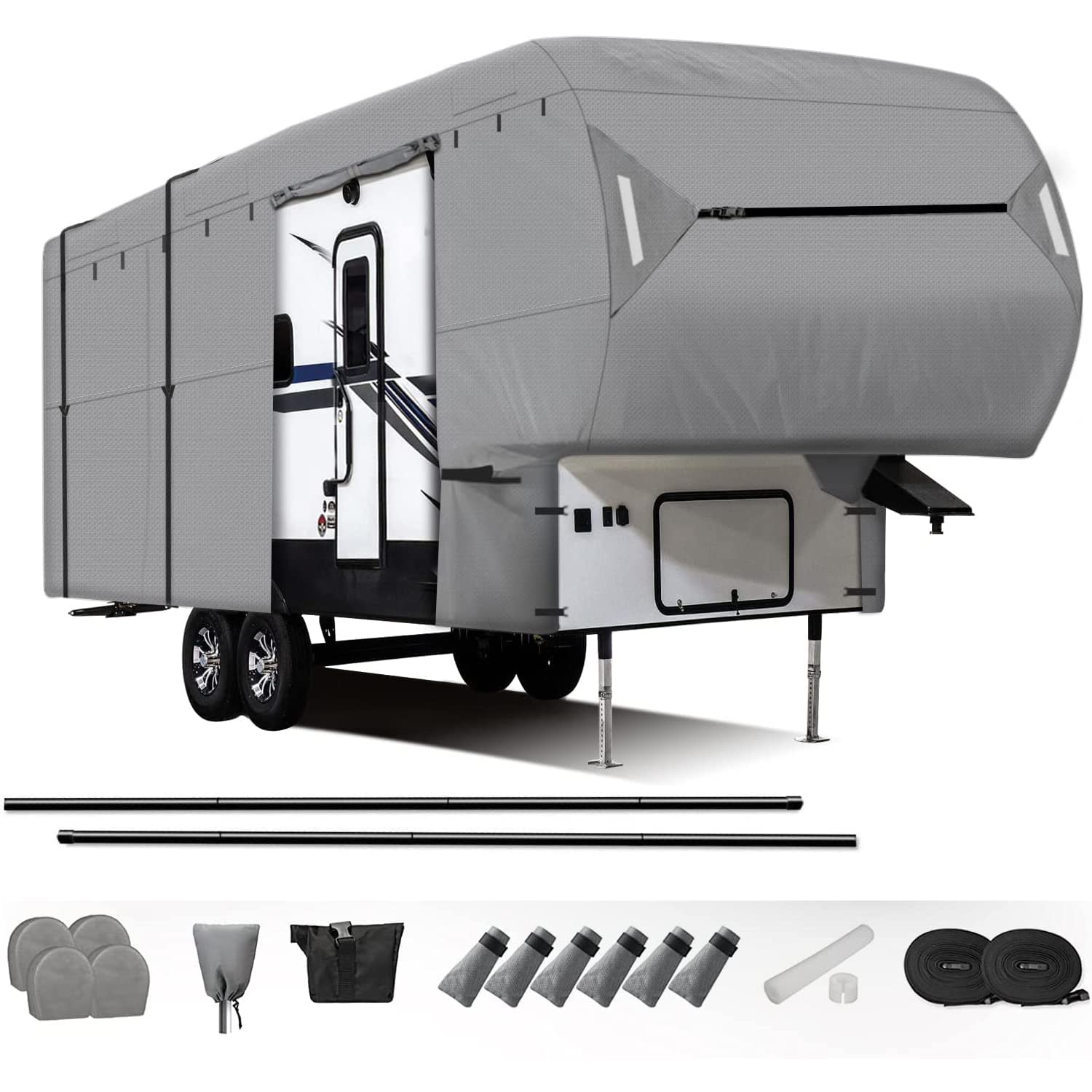 leader-accessories-new-upgraded-easy-setup-5th-wheel-rv-cover-fits-26-41-lengths image 1