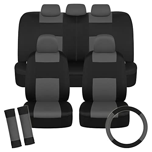 bdk-polypro-full-set-car-seat-covers-in-charcoal-on-black-with-steering-wheel-co image 8
