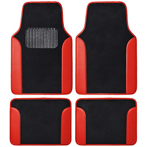 bdk-red-all-weather-heavy-duty-car-floor-mats-universal-fit-front-rear image 7