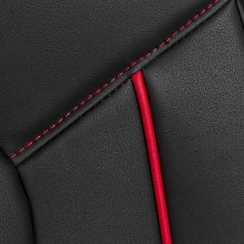 motor-trend-premium-faux-leather-bench-seat-cover-two-tone-red-accents-universal image 6