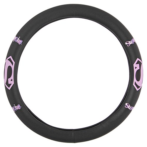 bdk-supergirl-classic-logo-superwoman-steering-wheel-cover-black-with-purple-pin image 8
