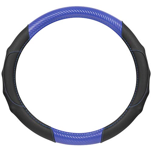 bdk-gripdrive-carbon-fiber-steering-wheel-cover-sporty-faux-leather-fits-15-inch image 8