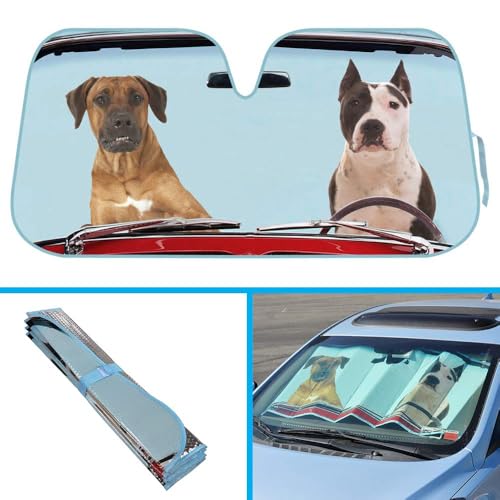 bdk-pet-pals-windshield-sun-shade-with-side-sunshades-double-bubble-accordion-fo image 7