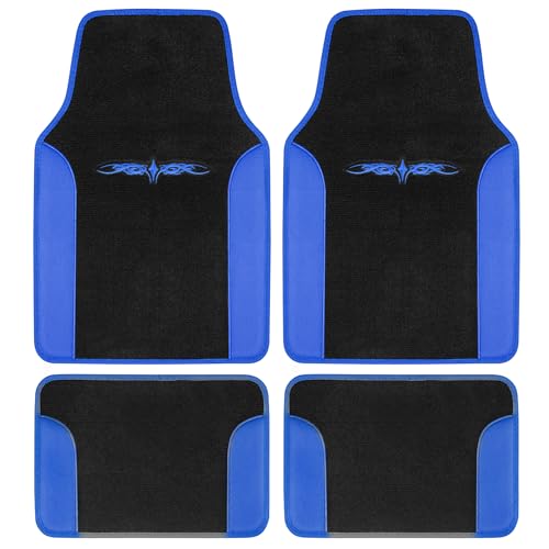 bdk-fresh-carpet-floor-mats-tribal-tattoo-design-blue-4-piece-set image 7