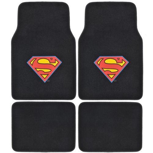 bdk-superman-carpet-floor-mats-4-piece-set-black image 6