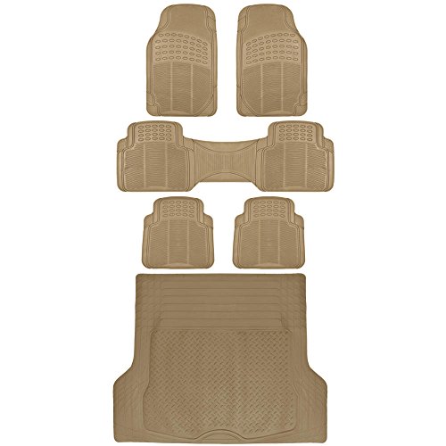 bdk-6-piece-beige-heavy-duty-rubber-car-floor-mats-trimmable-all-weather-set-for image 5