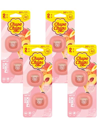bdk-x-chupa-chups-car-air-freshener-vent-clips-rosy-peach-4-pack-8-clips-total-w image 7