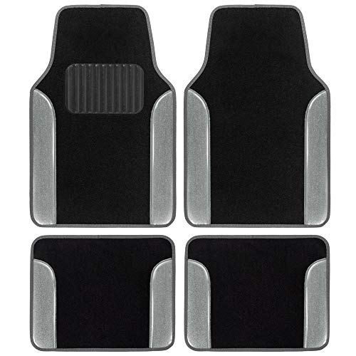 bdk-silver-glitter-carpet-car-floor-mats-two-tone-faux-leather-with-anti-slip-an image 8