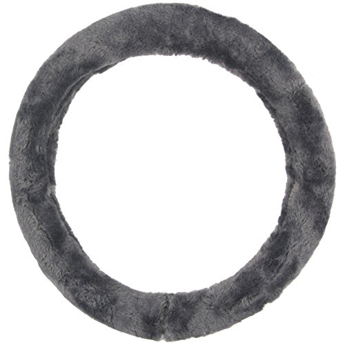 bdk-sheepskin-faux-wool-fleece-steering-wheel-cover-warm-cozy-universal-fit-14-5 image 6