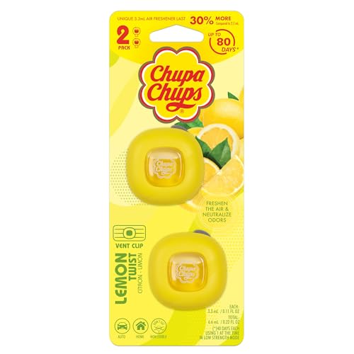 bdk-chupa-chups-lemon-twist-car-air-freshener-vent-clip-adjustable-scent-intensi image 7
