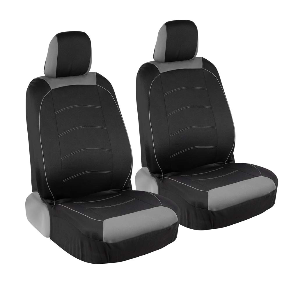 motor-trend-two-tone-premium-front-seat-covers-with-waterproof-rear-protector-bl image 2