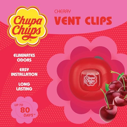 bdk-chupa-chups-candy-cherry-car-air-freshener-2-pack-4-clips-total-long-lasting image 8