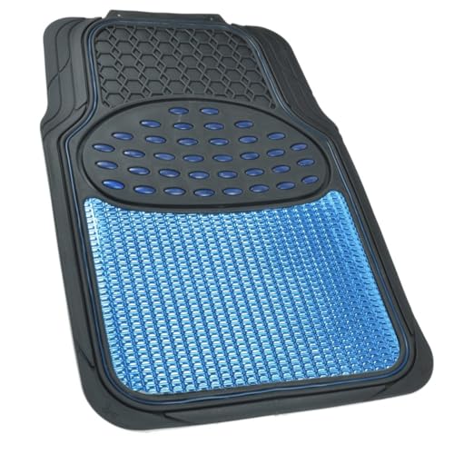 bdk-heavy-duty-2-tone-blue-black-metallic-car-floor-mats-4-piece-set image 8