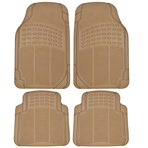 bdk-6-piece-beige-heavy-duty-rubber-car-floor-mats-trimmable-all-weather-set-for image 6