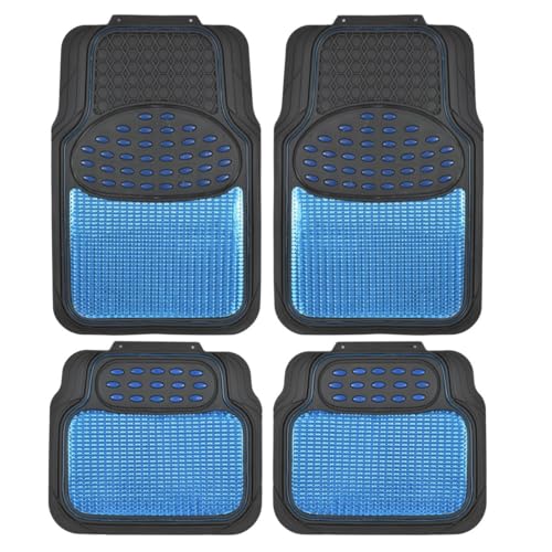 bdk-heavy-duty-2-tone-blue-black-metallic-car-floor-mats-4-piece-set image 7