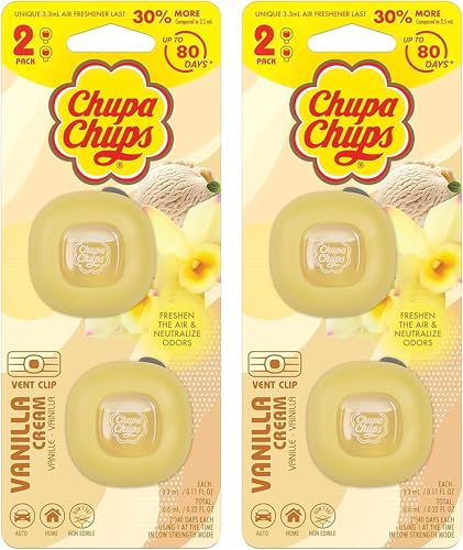 chupa-chups-car-air-freshener-vanilla-cream-2-pack-4-clips-total-long-lasting-40 image 7