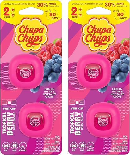 chupa-chups-car-air-freshener-by-bdk-tropical-berry-2-pack-4-clips-total-long-la image 7