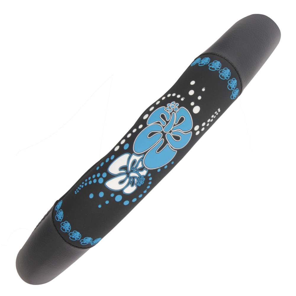 bdk-blue-hawaiian-steering-wheel-cover-comfortable-rubber-grip-universal-fit image 6