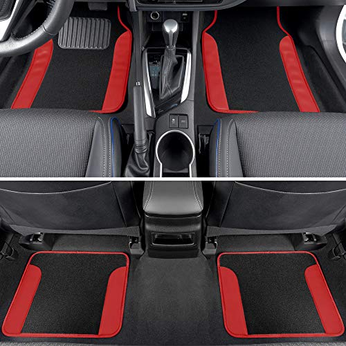 bdk-red-all-weather-heavy-duty-car-floor-mats-universal-fit-front-rear image 8