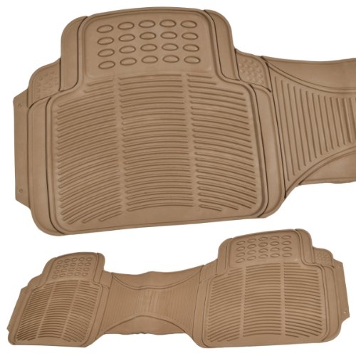 bdk-6-piece-beige-heavy-duty-rubber-car-floor-mats-trimmable-all-weather-set-for image 7