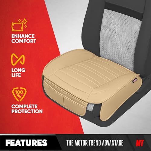 motor-trend-faux-leather-car-seat-cover-front-bottom-seat-cushion-cover-classic- image 8