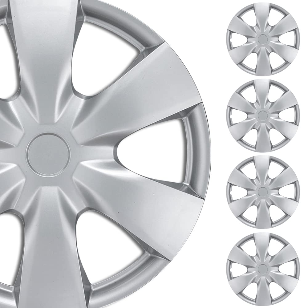 bdk-15-inch-wheel-rim-cover-hubcaps-4-pack-oem-style-snap-on-for-steel-rims-adju image 1