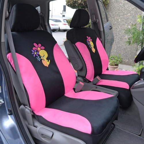 bdk-tweety-bird-waterproof-front-seat-covers-2-piece-set-wbsc-1111-black-univers image 7