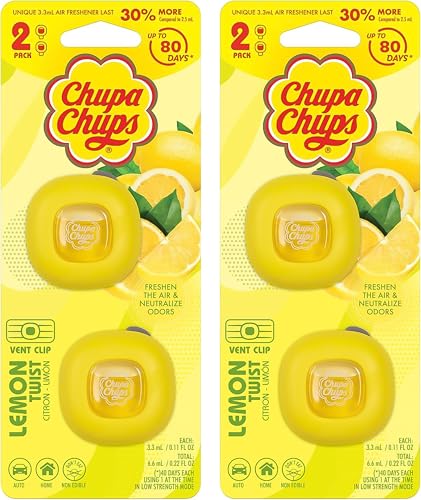 chupa-chups-car-air-freshener-lemon-twist-2-pack-4pcs-total image 7