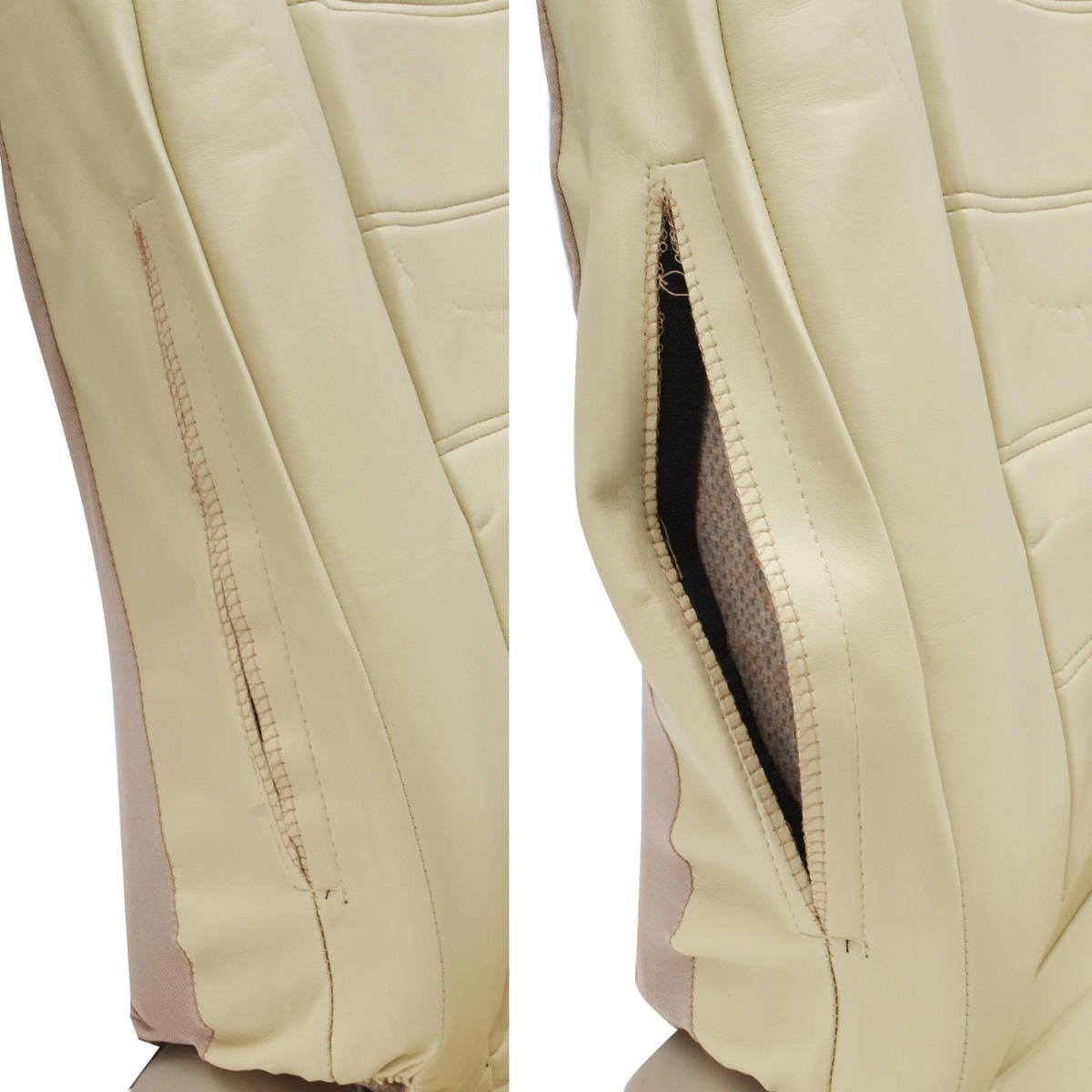 bdk-exquisite-pu-leather-seat-covers-for-toyota-corolla-front-pair-beige image 5