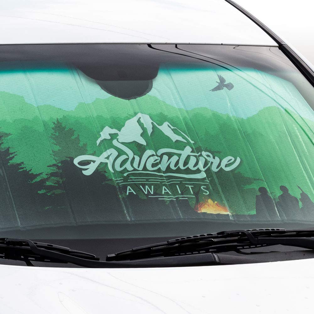 bdk-accordion-folding-windshield-sunshade-with-static-cling-side-window-shade image 3